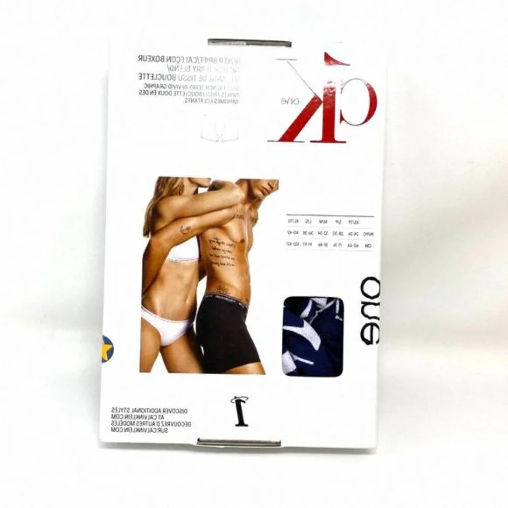 Calvin Klein One Men Size NB2991400 Modern Microfiber Boxer Logo Blue Dark Brief - Picture 5 of 7